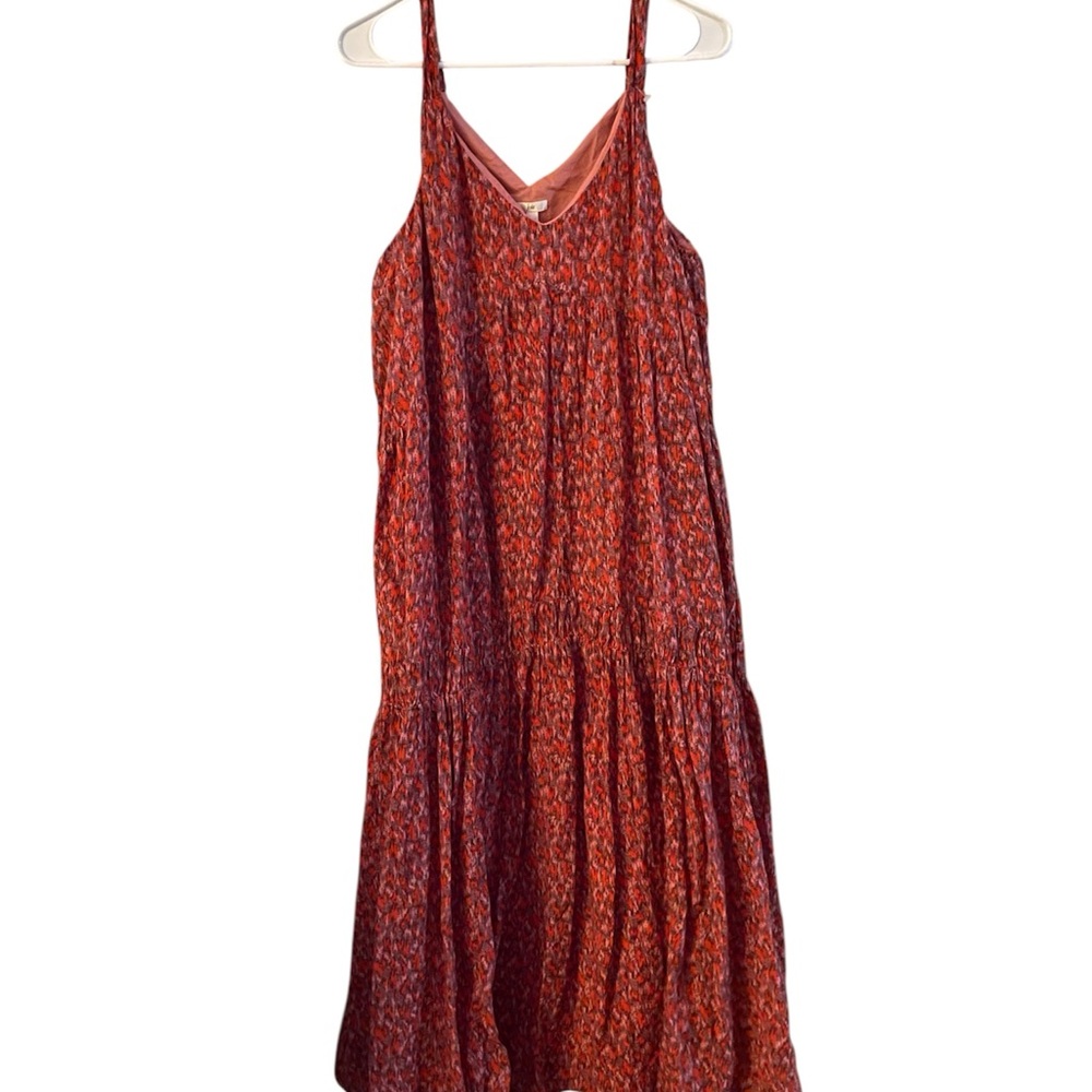 Joie Red and Blue Patterned Midi Dress boho maxi hippie festival